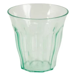 Xenos Beker met facetten - groen - 250 ml- Buitenservies|Waterglazen