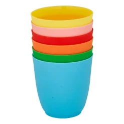 Xenos Bekers - multikleur - kunststof - ø8 cm - set van 6- Buitenservies|Kinderservies