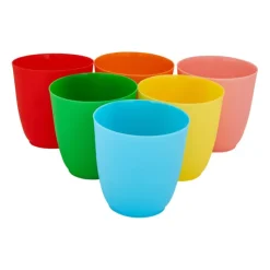 Xenos Bekers - multikleur - kunststof - ø8 cm - set van 6- Buitenservies|Kinderservies