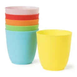 Xenos Bekers - multikleur - kunststof - ø8 cm - set van 6- Buitenservies|Kinderservies