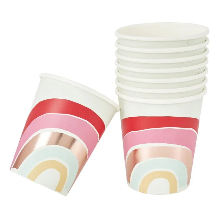 Xenos Bekers regenboog - set van 8- Wegwerpservies|Kinderfeestjes
