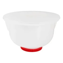 Xenos Beslagkom met deksel - 24 cm - wit- Bakgerei