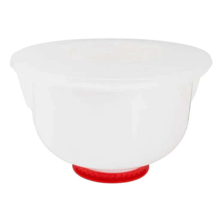 Xenos Beslagkom met deksel - 24 cm - wit- Bakgerei