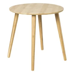 Xenos Bijzettafel bamboe Manou - naturel - ø45x45 cm- Bijzettafels