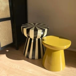 Xenos Bijzettafel Calvin - olijfgroen - ø35x35 cm- Bijzettafels