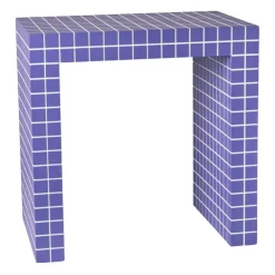 Xenos Bijzettafel checks - paars - 48x48x32 cm- Bijzettafels