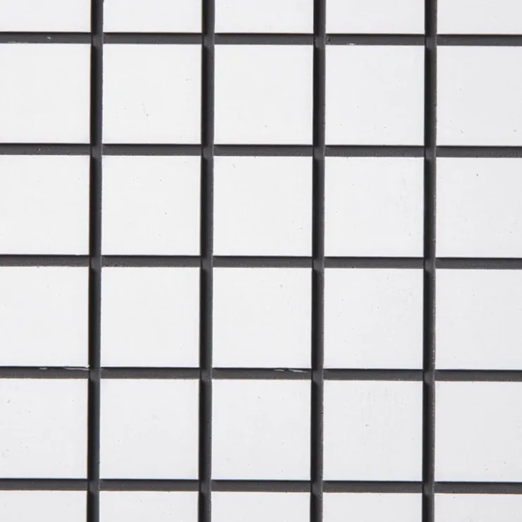 Xenos Bijzettafel checks - wit - 48x48x32 cm- Bijzettafels