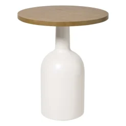 Xenos Bijzettafel Chico - bruin/beige - ø40x47 cm- Bijzettafels