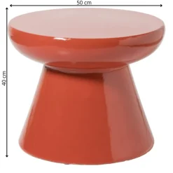 Xenos Bijzettafel conisch - rood - ø50x40 cm- Bijzettafels