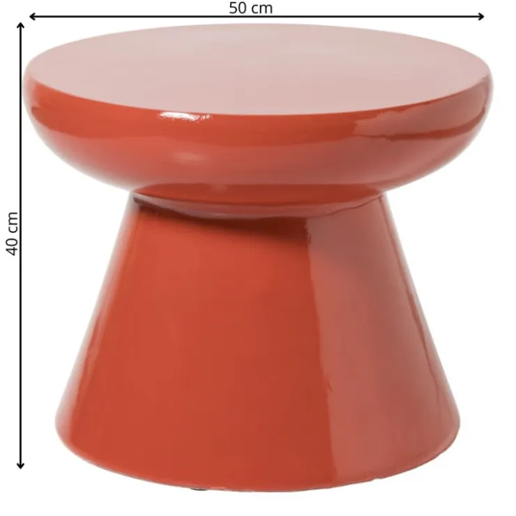 Xenos Bijzettafel conisch - rood - ø50x40 cm- Bijzettafels