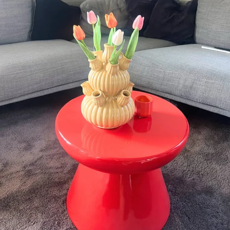 Xenos Bijzettafel conisch - rood - ø50x40 cm- Bijzettafels