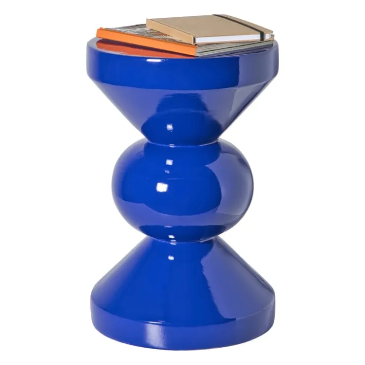 Xenos Bijzettafel diabolo - blauw - ø33x50 cm- Bijzettafels