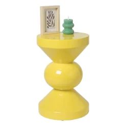Xenos Bijzettafel diabolo - geel - ø33x50 cm- Bijzettafels