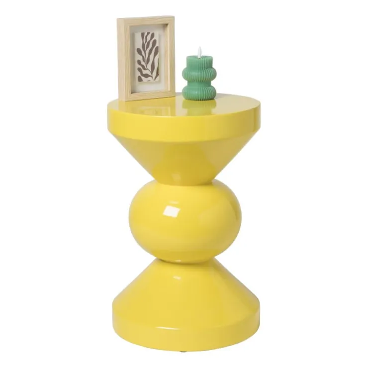 Xenos Bijzettafel diabolo - geel - ø33x50 cm- Bijzettafels