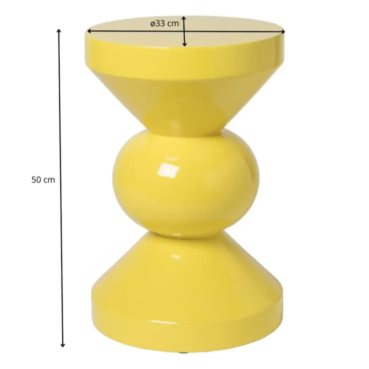 Xenos Bijzettafel diabolo - geel - ø33x50 cm- Bijzettafels