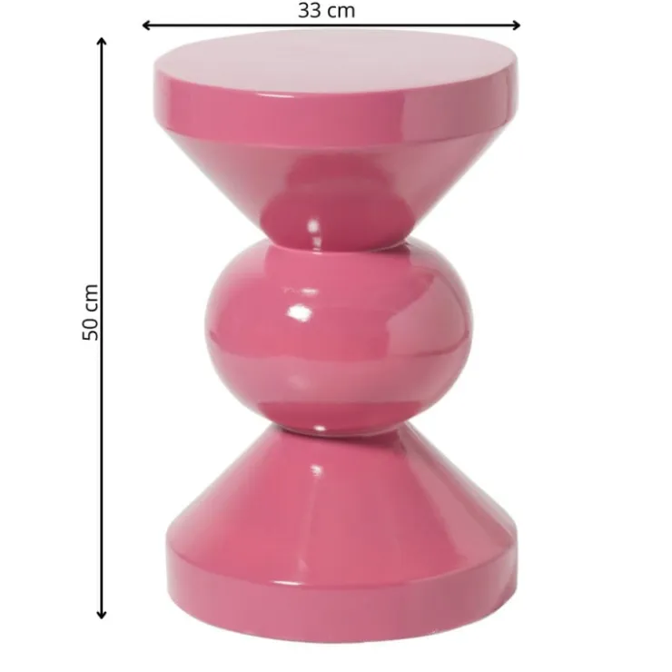 Xenos Bijzettafel diabolo - roze - ø33x50 cm- Bijzettafels