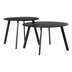 Xenos Bijzettafel Diego klein - zwart - ø60x46 cm- Bijzettafels