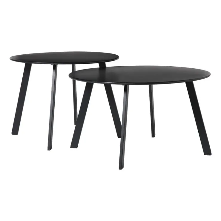 Xenos Bijzettafel Diego klein - zwart - ø60x46 cm- Bijzettafels