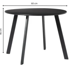 Xenos Bijzettafel Diego klein - zwart - ø60x46 cm- Bijzettafels