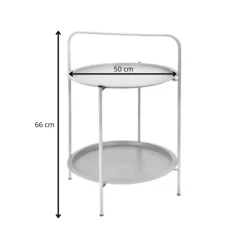 Xenos Bijzettafel grijs - metaal - ø50x66 cm- Bijzettafels