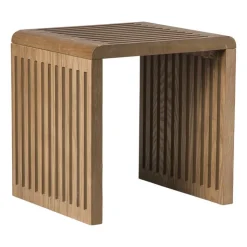 Xenos Bijzettafel Japandi klein - bruin - 34x34x29 cm- Bijzettafels