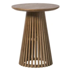 Xenos Bijzettafel Japandi rond - bruin - ø40x50 cm- Bijzettafels
