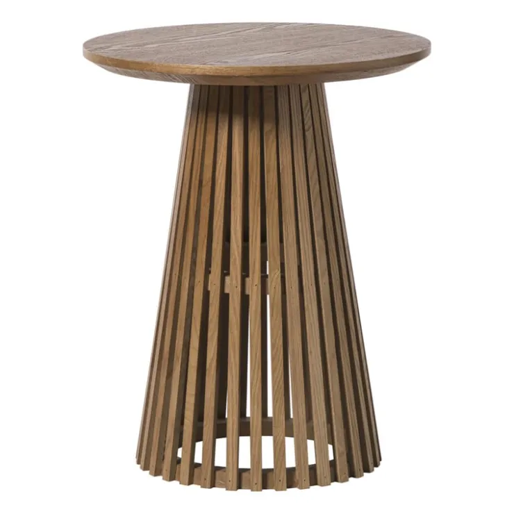Xenos Bijzettafel Japandi rond - bruin - ø40x50 cm- Bijzettafels