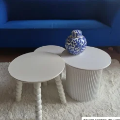Xenos Bijzettafel Julia - wit - ø40x40 cm- Bijzettafels
