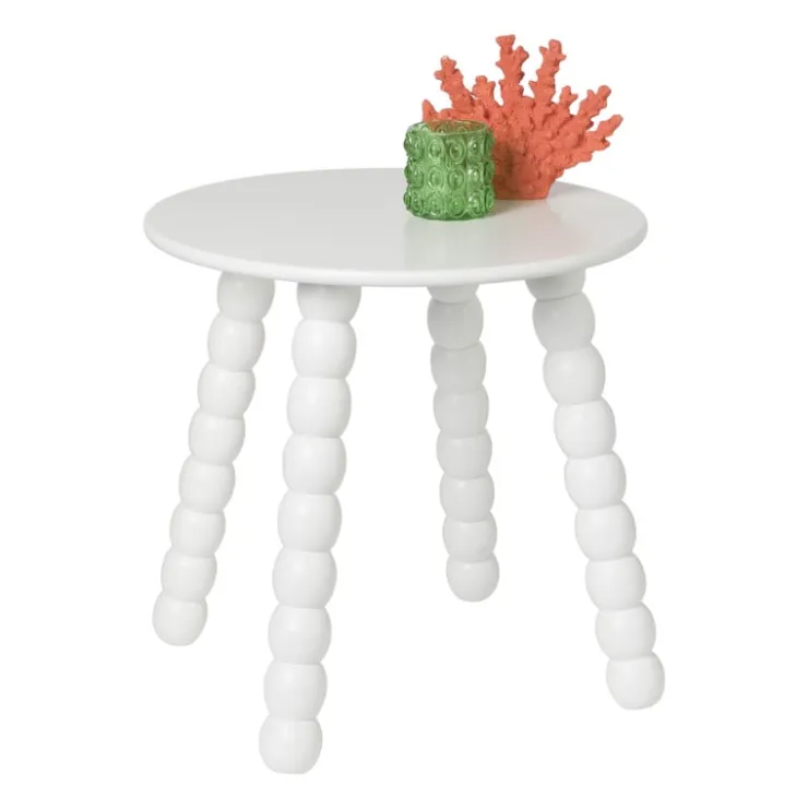 Xenos Bijzettafel Julia - wit - ø40x40 cm- Bijzettafels
