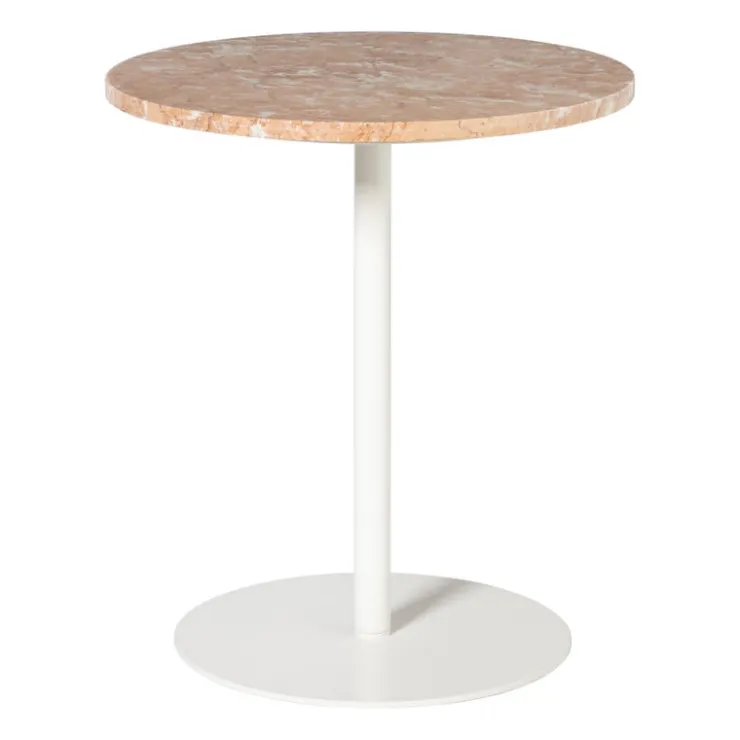 Xenos Bijzettafel Kanton marmer - roze - ø40x45 cm- Bijzettafels