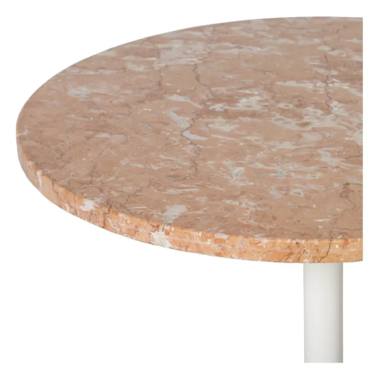 Xenos Bijzettafel Kanton marmer - roze - ø40x45 cm- Bijzettafels
