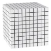 Xenos Bijzettafel kubus checks - wit - 30x30x30 cm- Bijzettafels