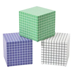 Xenos Bijzettafel kubus checks - groen - 30x30x30 cm- Bijzettafels