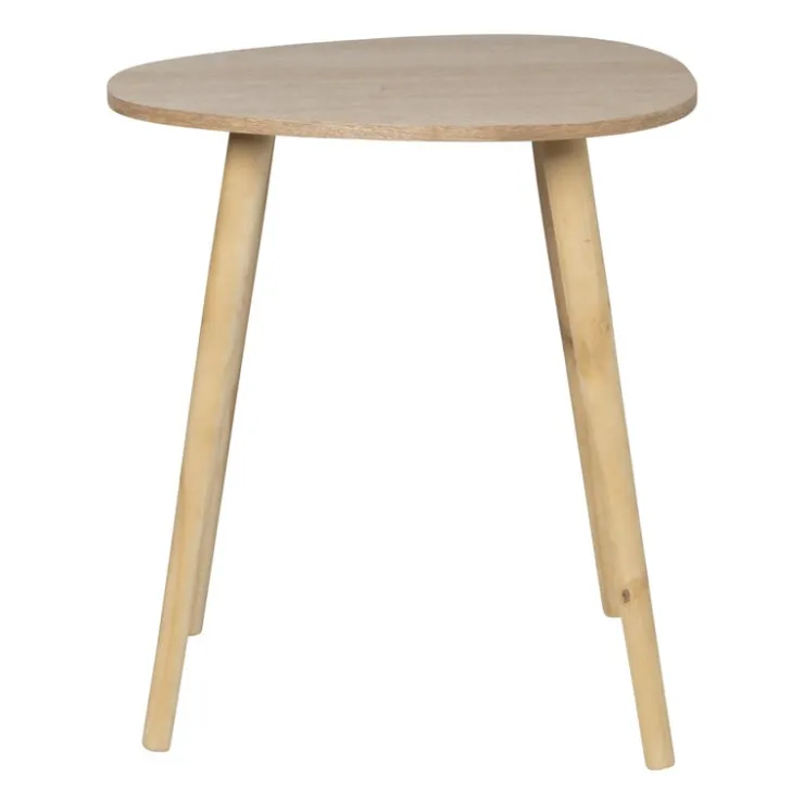 Xenos Bijzettafel lund ovaal klein - naturel - 50x38x45 cm- Bijzettafels