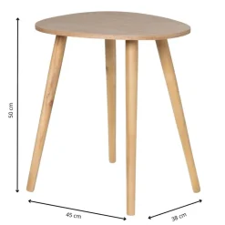 Xenos Bijzettafel lund ovaal klein - naturel - 50x38x45 cm- Bijzettafels