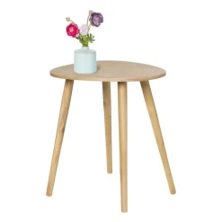 Xenos Bijzettafel lund ovaal klein - naturel - 50x38x45 cm- Bijzettafels