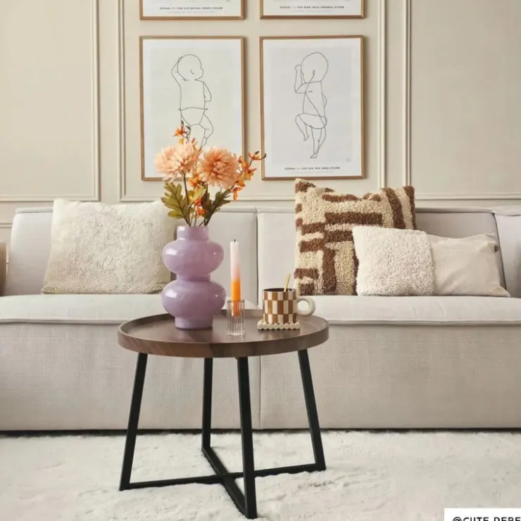 Xenos Bijzettafel Max - MDF/metaal - ø50x39 cm- Bijzettafels