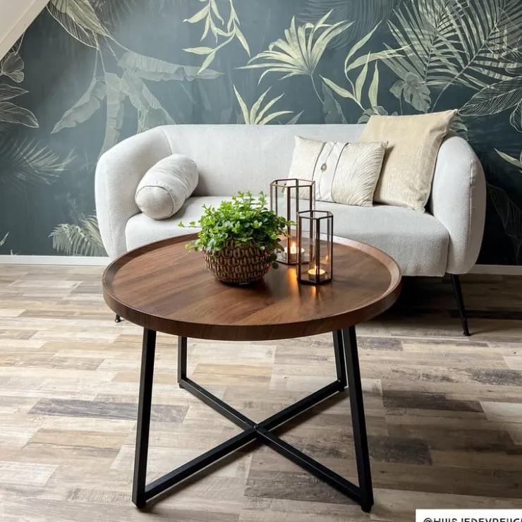 Xenos Bijzettafel Max - MDF/metaal - ø50x39 cm- Bijzettafels