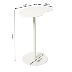 Xenos Bijzettafel Mica organisch - wit - 53x35x26 cm- Bijzettafels