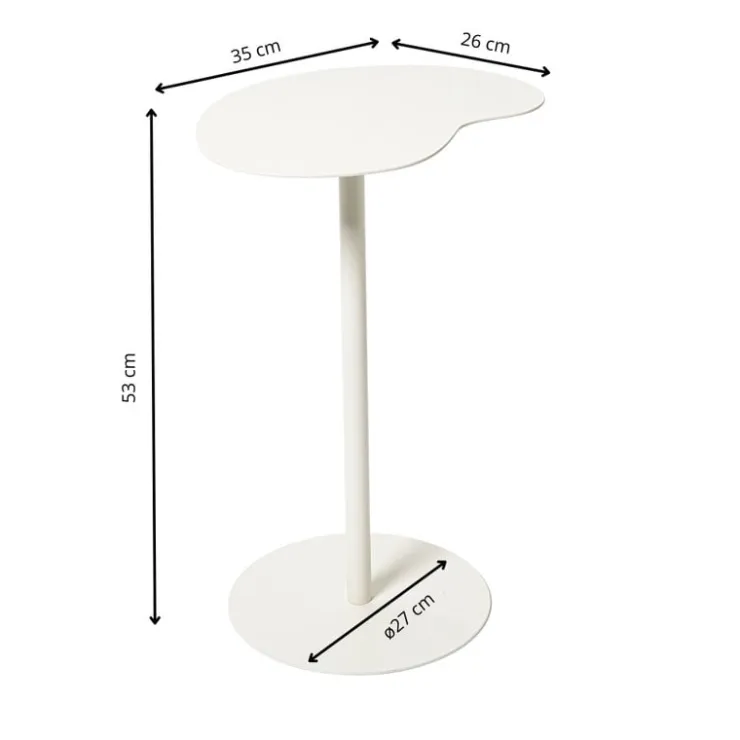 Xenos Bijzettafel Mica organisch - wit - 53x35x26 cm- Bijzettafels