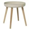 Xenos Bijzettafel Nordic - wit/naturel - ø40x43 cm- Bijzettafels