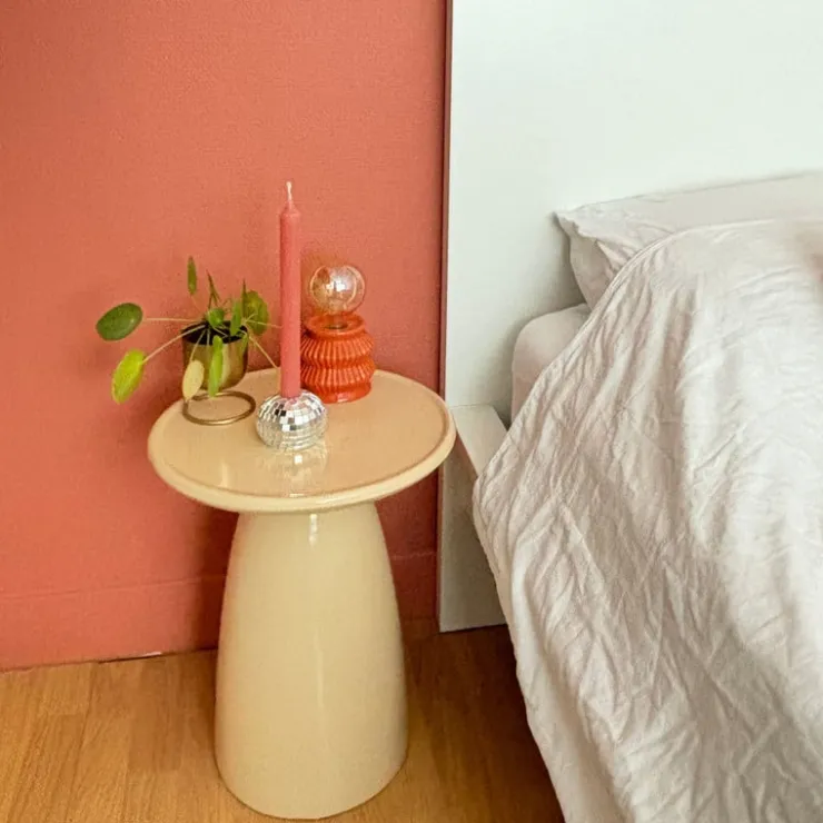 Xenos Bijzettafel Paris - beige - ø36x46 cm- Bijzettafels