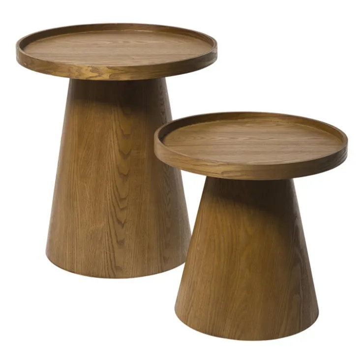 Xenos Bijzettafel Rondo groot - bruin - ø45x50 cm- Bijzettafels
