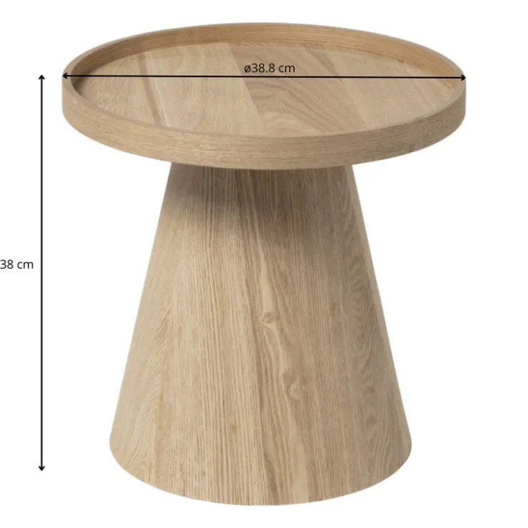 Xenos Bijzettafel Rondo klein - naturel - ø38.8x38 cm- Bijzettafels
