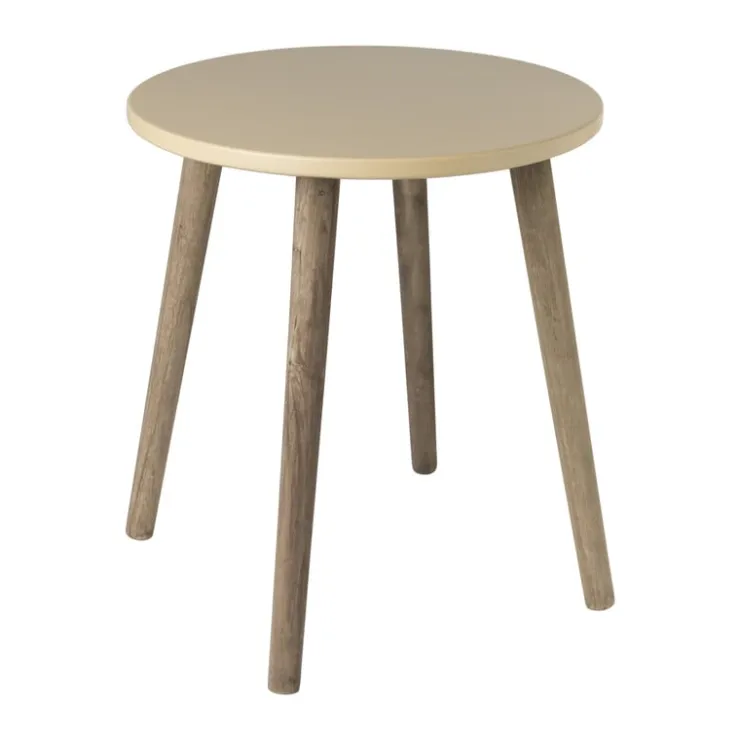 Xenos Bijzettafel Salvador - beige/bruin - ø36x41 cm- Bijzettafels