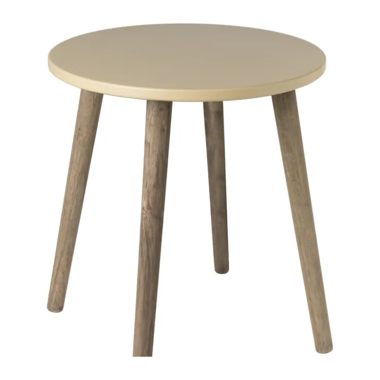 Xenos Bijzettafel Salvador - beige/bruin - ø36x41 cm- Bijzettafels