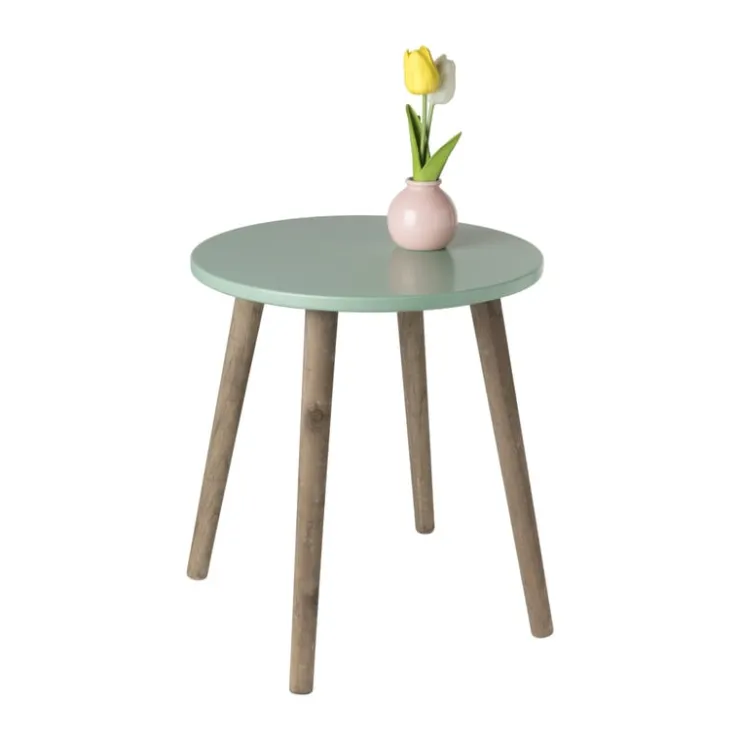 Xenos Bijzettafel Salvador - groen/bruin - ø36x41 cm- Bijzettafels