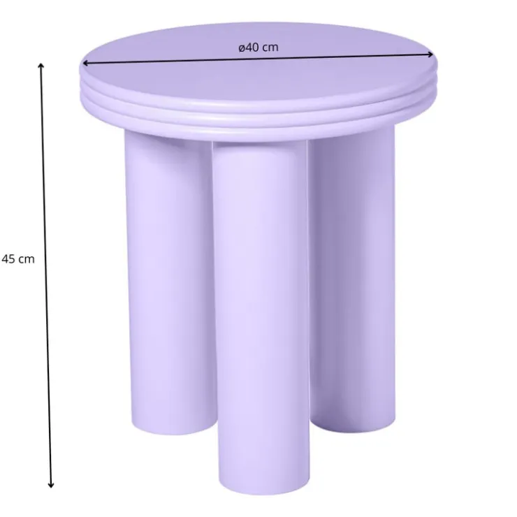 Xenos Bijzettafel Stockholm - lila - ø40x45 cm- Bijzettafels
