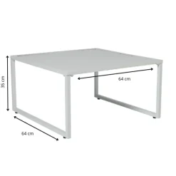 Xenos Bijzettafel Tenerife - wit - ø64x35 cm- Bijzettafels