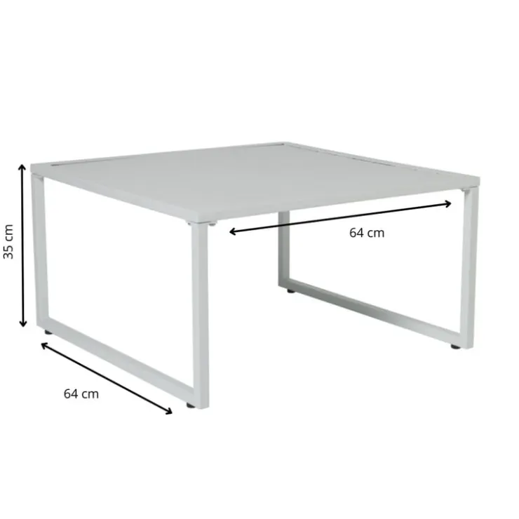 Xenos Bijzettafel Tenerife - wit - ø64x35 cm- Bijzettafels